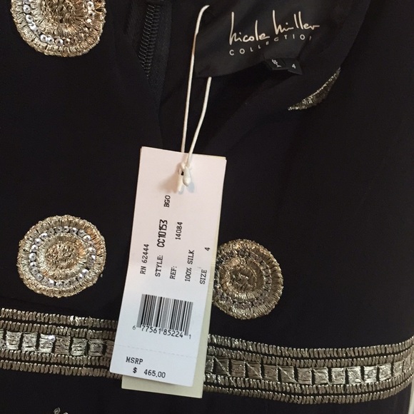 Nicole Miller Luxury Sexy Black and Gold Dress - Picture 5 of 6